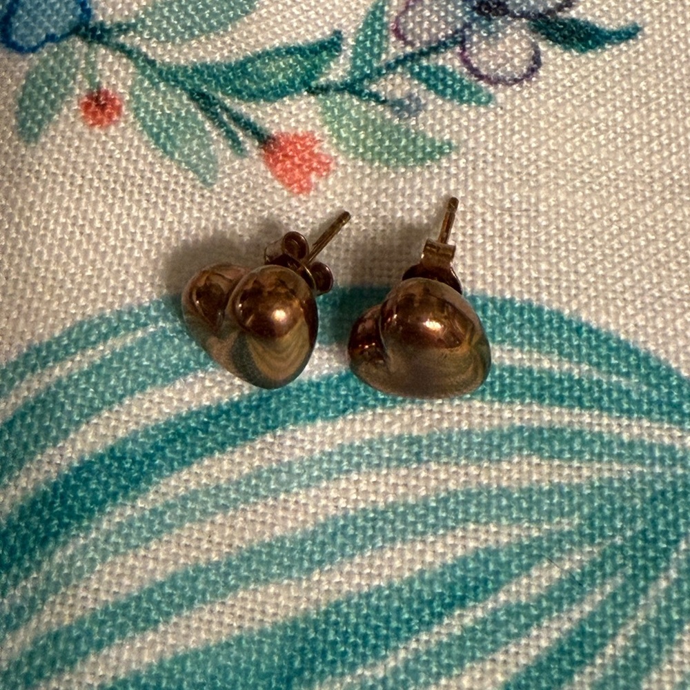 Rose Gold Vermeil Heart Stud Earrings